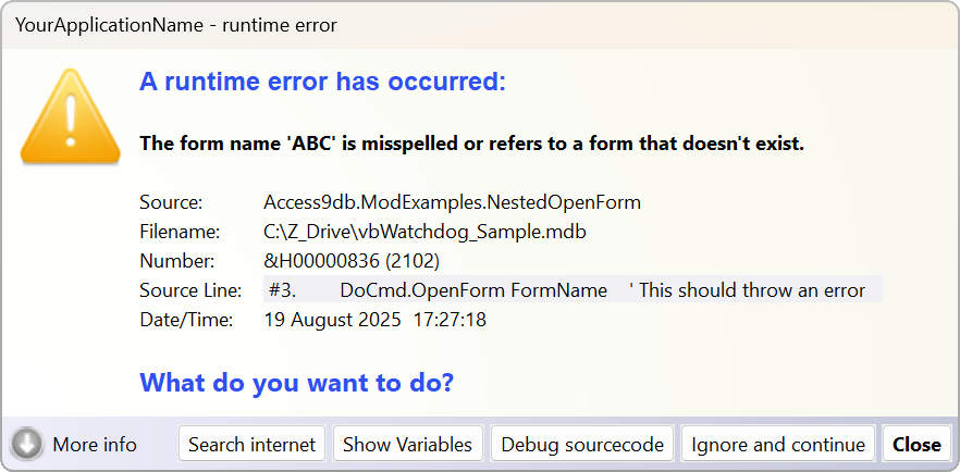 HTML dialog example