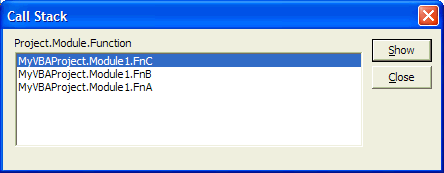 VBE CallStack picture