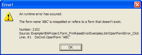 MsgBox error dialog example