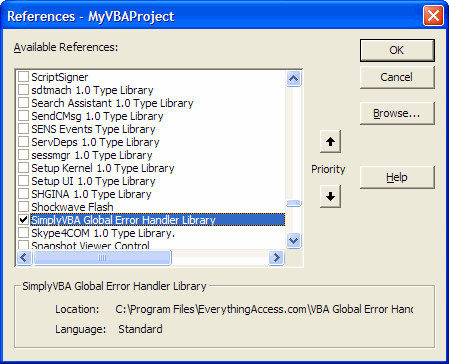 VBA REFERENCES PICTURE