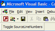 Toggle Line Number button